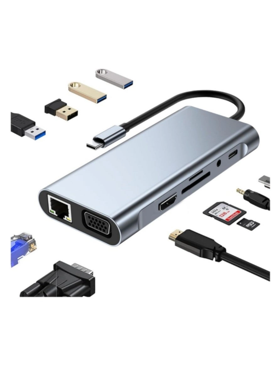 XiaoGiqi USB - C HUB & Adapter - 11 - in - 1 4K HDMI 100W PD