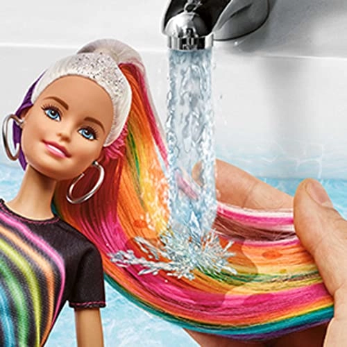 Rainbow Sparkle Hair Doll - 7.5 inches hair Sparkle Gel Comb Ages 5+