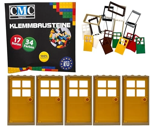 Door Frame - Beige 5 pcs + Door Leaf - Green