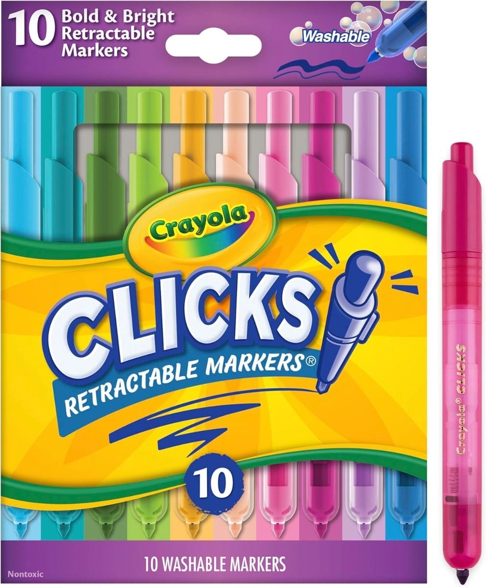 Clicks Retractable Markers - 10 different shades conical tips