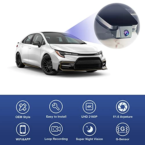 Dash Cam 2160P for Toyota Corolla 2020-2022