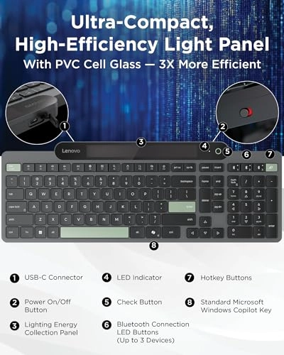800 Self-Charging Bluetooth Keyboard - Wireless