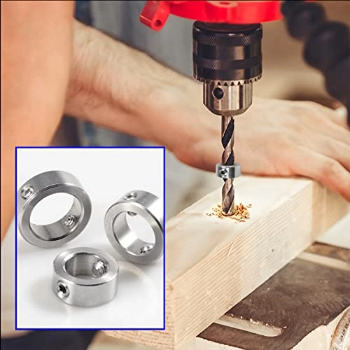 Drill Bit Depth Stop Collar Set - 304 Stainless Steel 12 Pcs 3-16mm