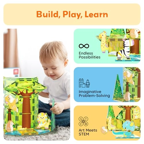Magnet Building Blocks - Safari Animal 8pcs