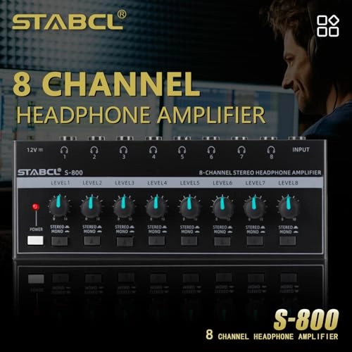 S-800 - 8 Channel Stereo Headphone Amplifier