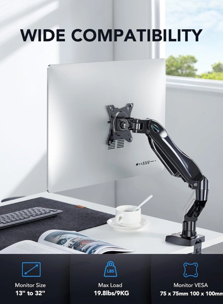 Single Monitor Arm - 13 to 32 Inch 75x75mm 100x100mm