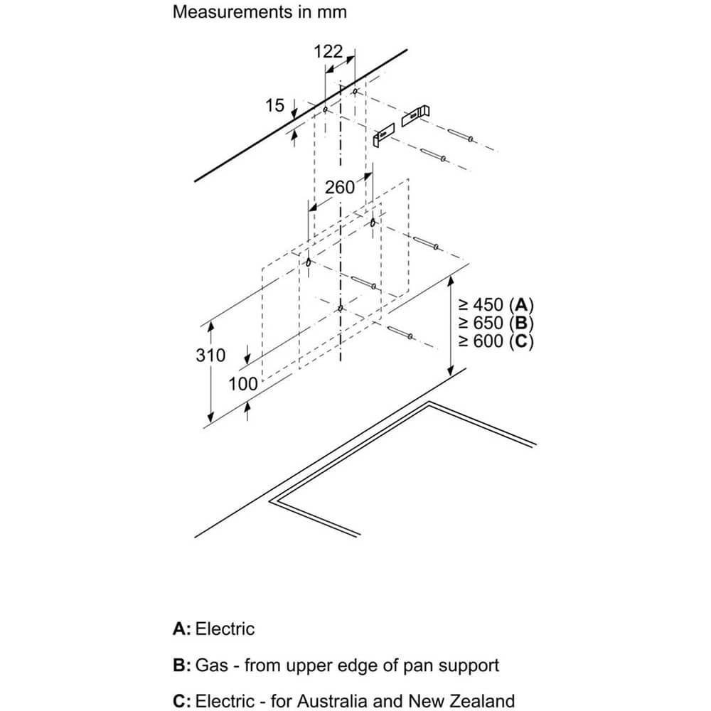 Series 2 Built In Hood - 360 cubic metre per hour 590 millimeter