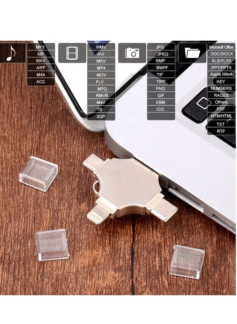 4 In 1 Multi-function OTG USB Flash Drive - 3.0 Type-C 256GB
