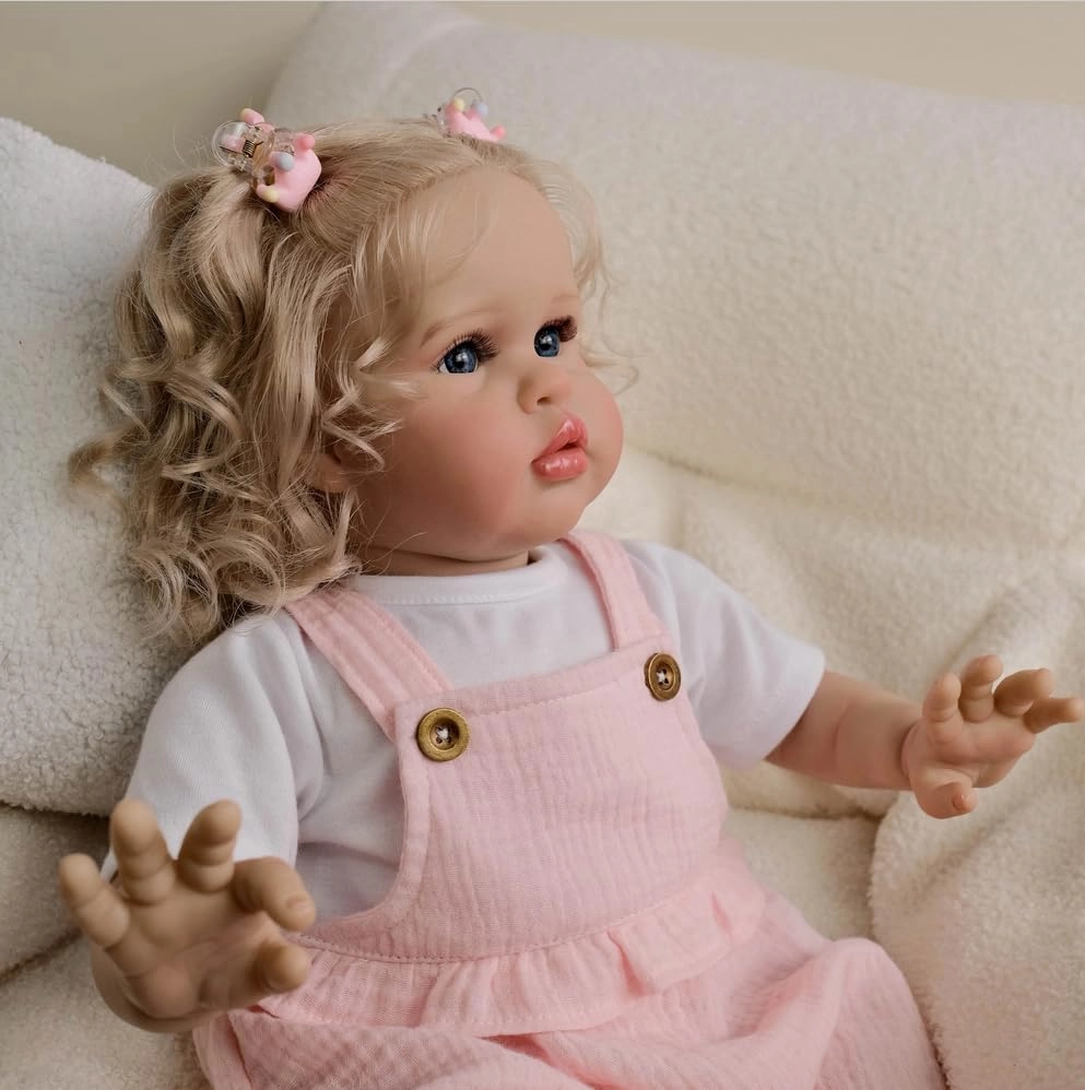 Reborn Baby Doll - 24 Inch Soft Cloth Body Blonde Hair Ages 3+
