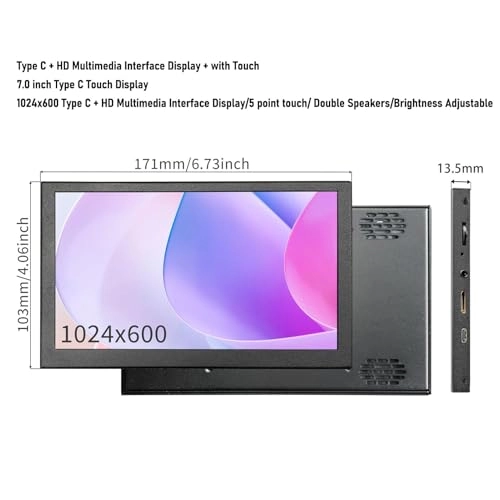 LCD Touch Screen - Bewinner6zbypuomsq 7 Inches 1024 x 600 Pixels