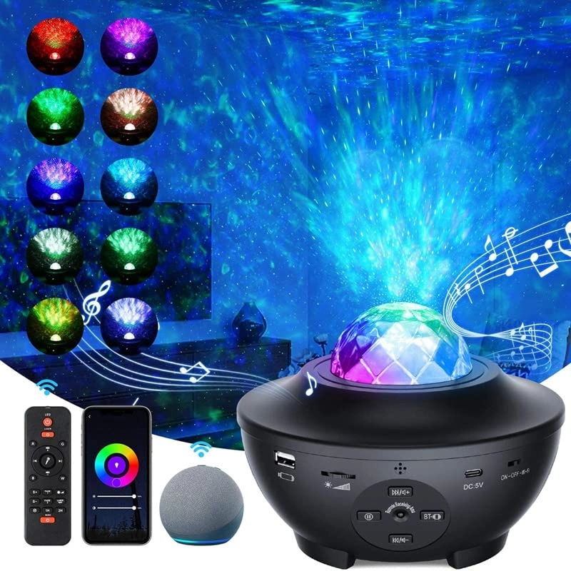 Projecter Smart Wifi Projector Night Light - 10-Color Hortel