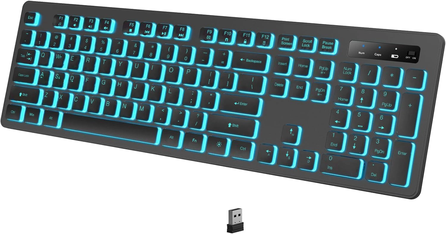 Large Print Backlit Wireles Keyboard - Wireless