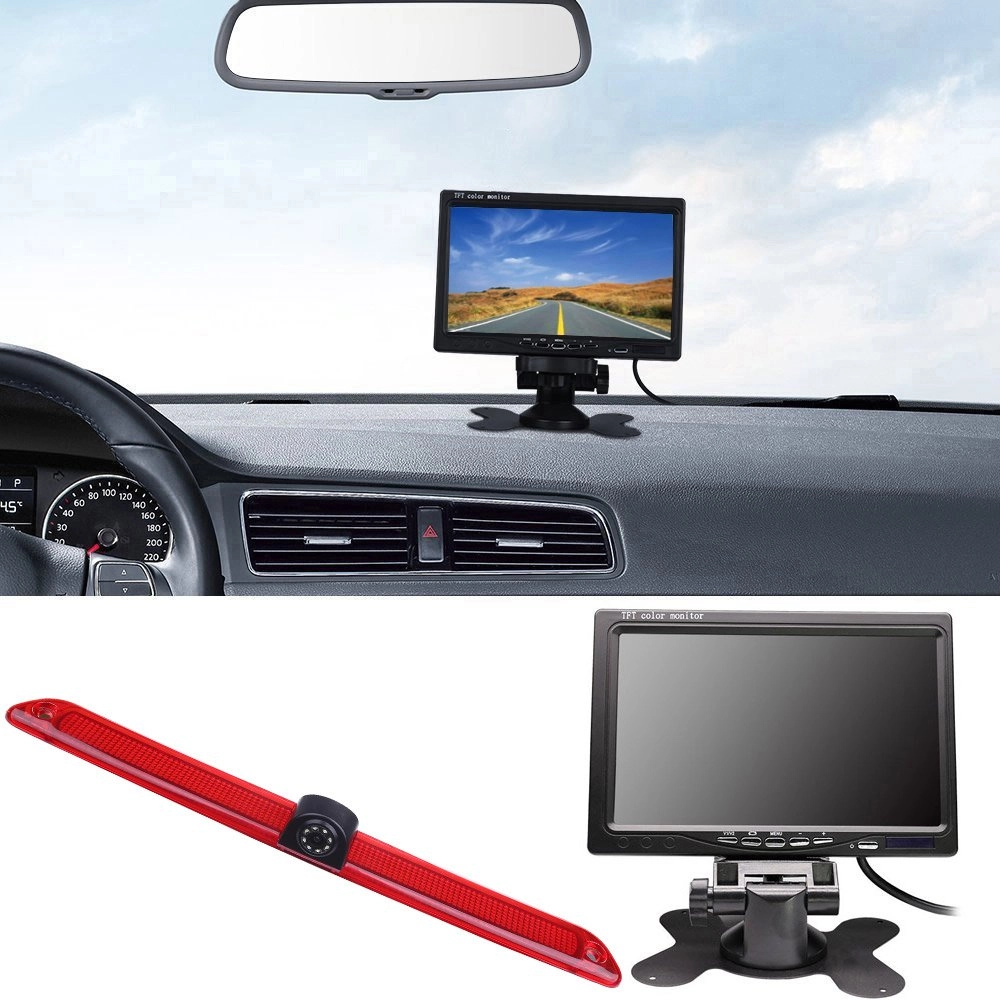 Brake Light Reversing Camera + Rear View Mirror Monitor - Night vision 628 x 586 pixels