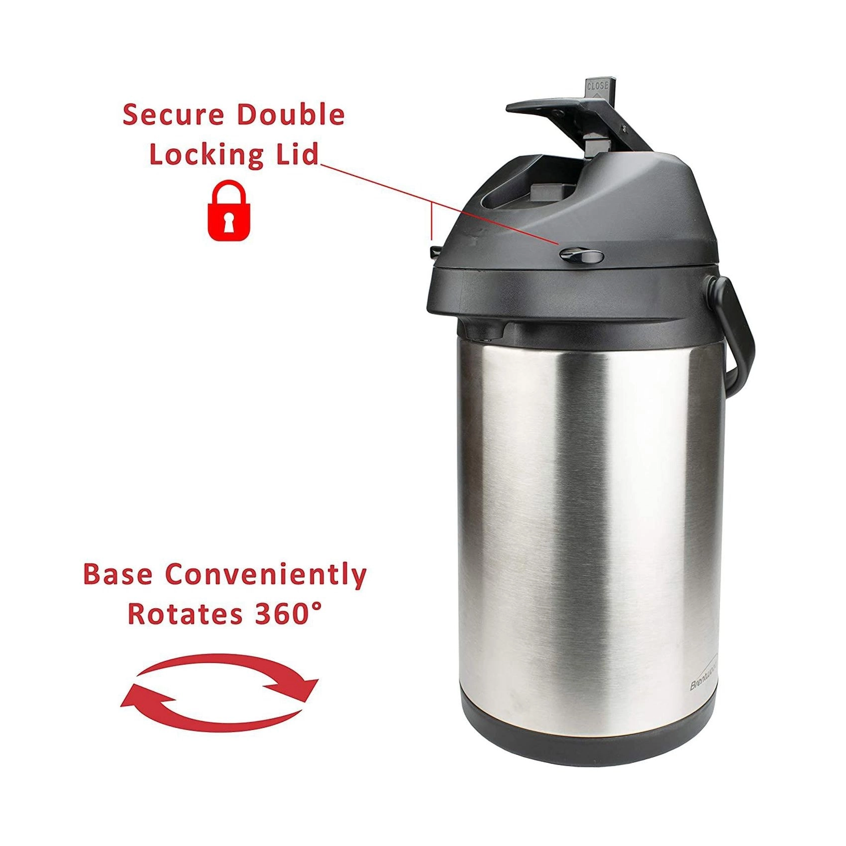 Airpot Stainless Steel Pump Vacuum Flask - 3.5L