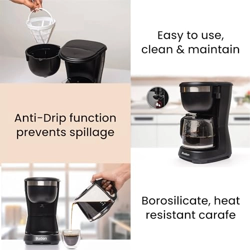 Drip Coffee Maker - 12 Cups Borosilicate Carafe Auto Shut Off