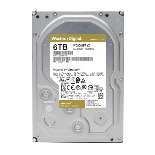 WD Gold 3.5" 7200rpm 256MB SATA 6Gb/s (WD6004FRYZ) - 6TB