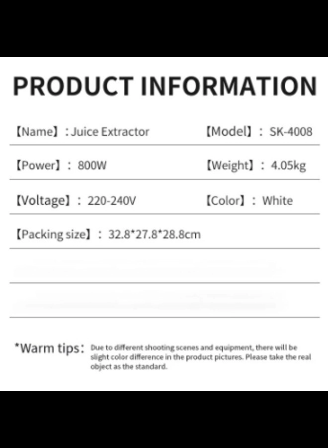 SK-4008 - 800W 1500ML