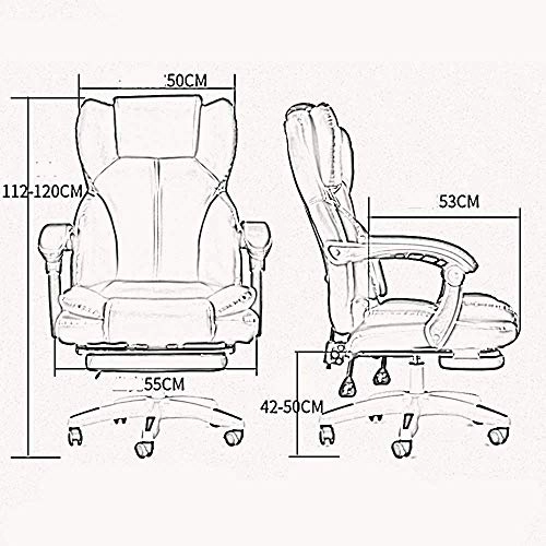 Desk Chair - PU Leather Brown High Back