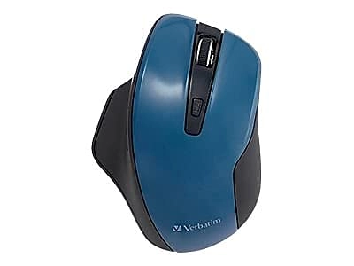 Silent Ergonomic Wireless Blue LED Mouse - Wireless