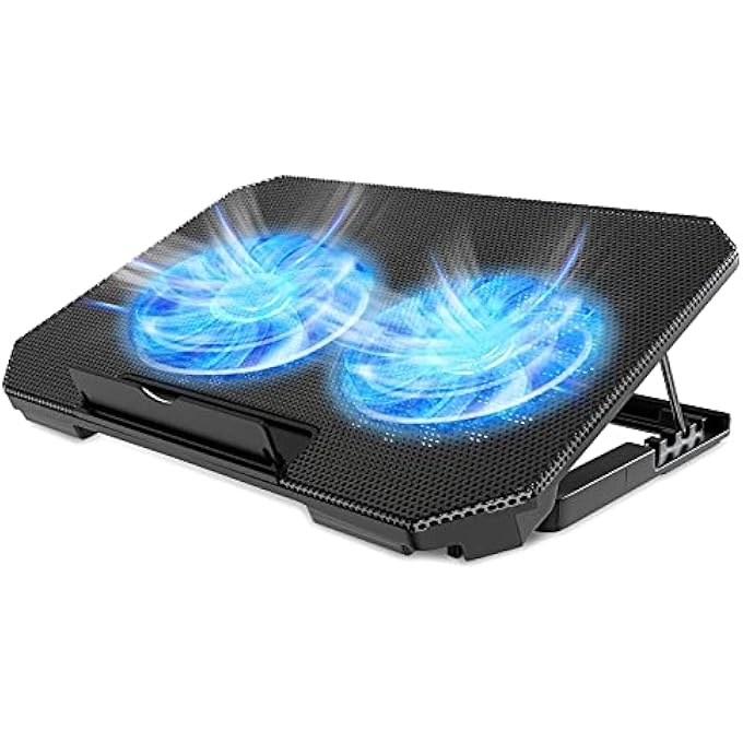 Laptop Cooling Pad Stand - Quiet Fan Height Adjustable USB Interfaces
