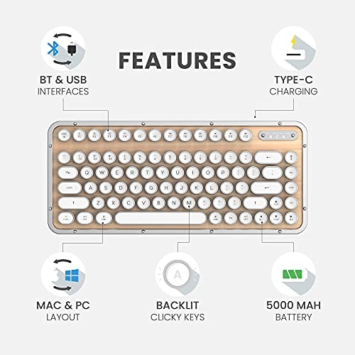 Retro Compact Keyboard - Wired/Wireless