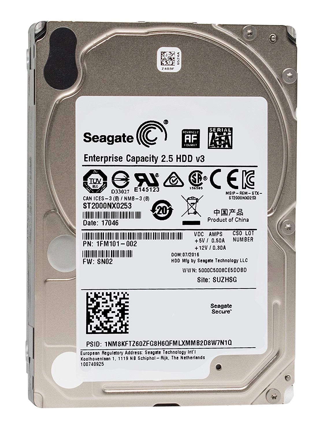 Enterprise Capacity 2.5" 7200rpm 128MB SAS 12Gb/s (ST2000NX0433) - 2TB