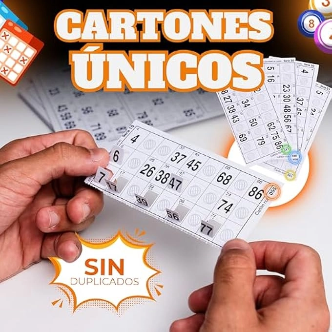 REUSABLE BALLS DIE CUT BINGO CARDS - 90