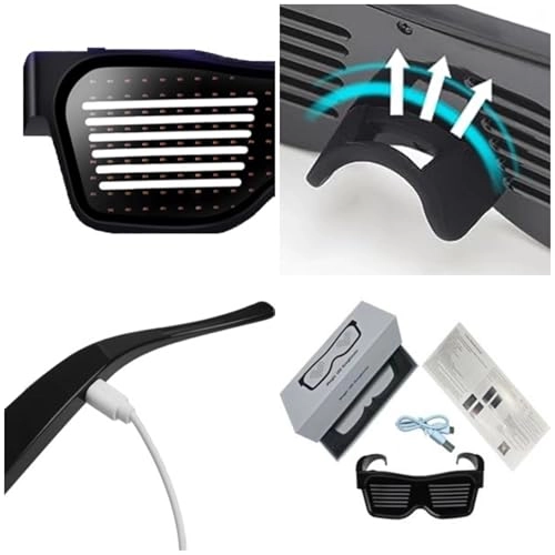 LED Glasses - Blue USB Rechargeable DIY