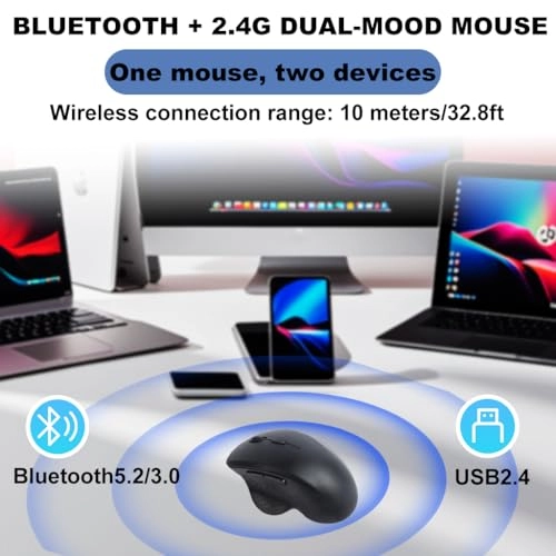Vertical Ergonomic Mouse - Bluetooth/USB