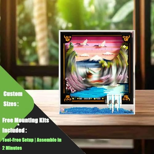 Acrylic Display Case - 37 x 8 x 42 cm for Lego 31218 Cherry Blossom Landscape