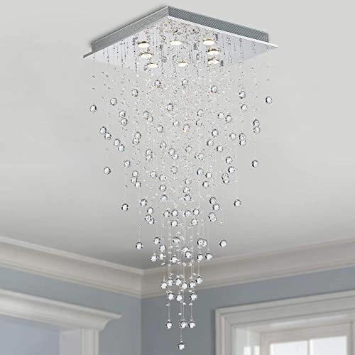 Modern Crystal Square Raindrop Chandelier