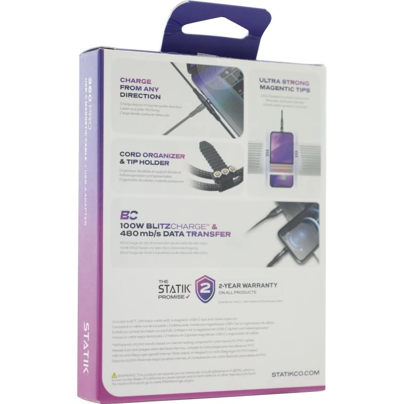 360 Pro Cable 100W USB-C to USB-C 2m Braided