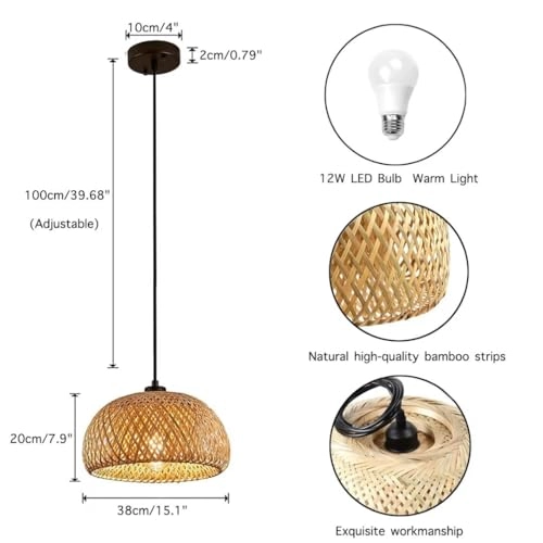 Bamboo Chandelier - Dimmable