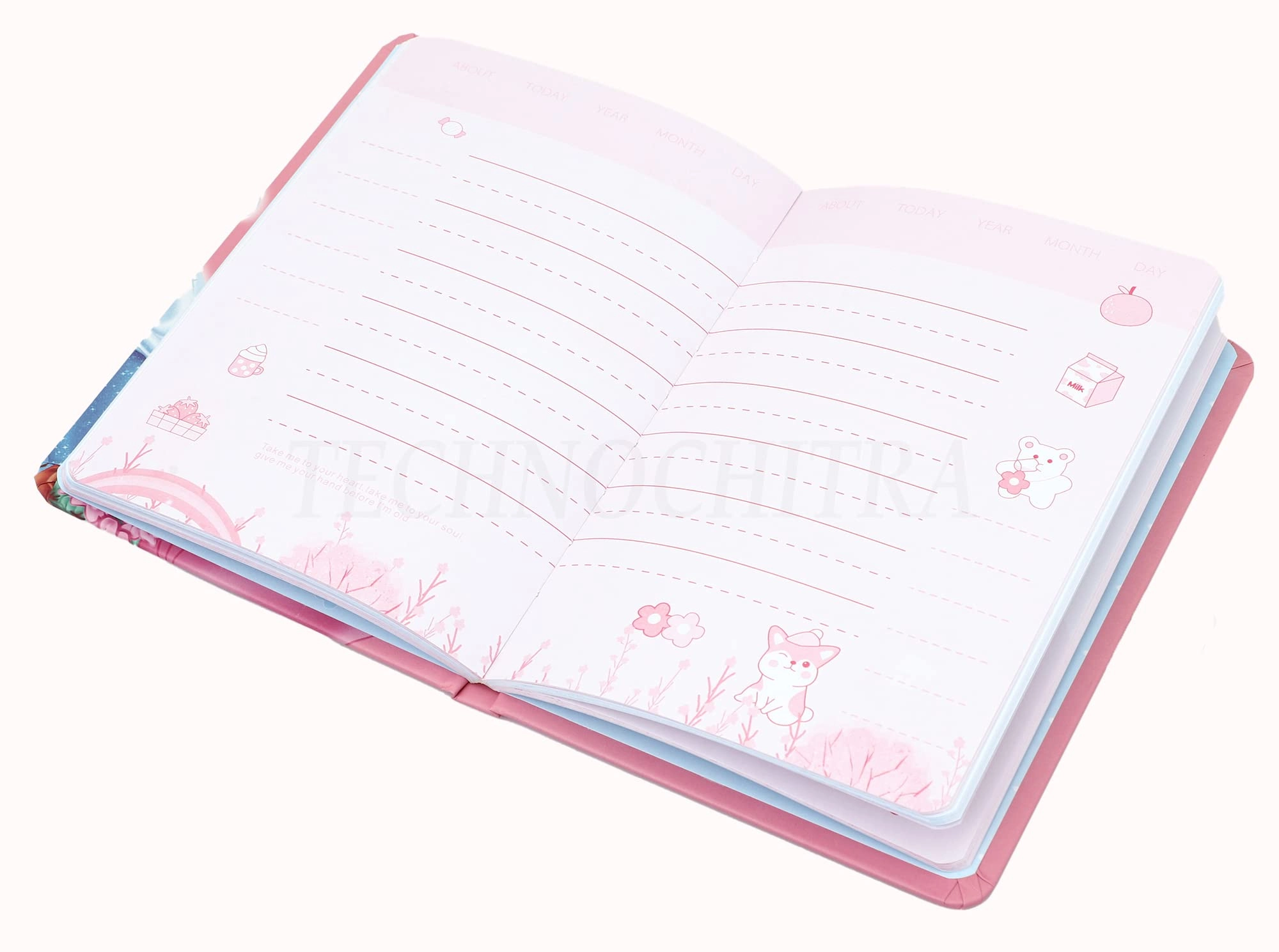 Angel Printed Password Diary - Lock Fish Pen