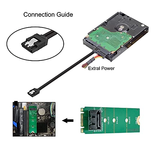 NGFF B/M-Key M.2 to Vertical SATA 7pin PCBA Extension Adapter - SATA 3.0 Gb/s