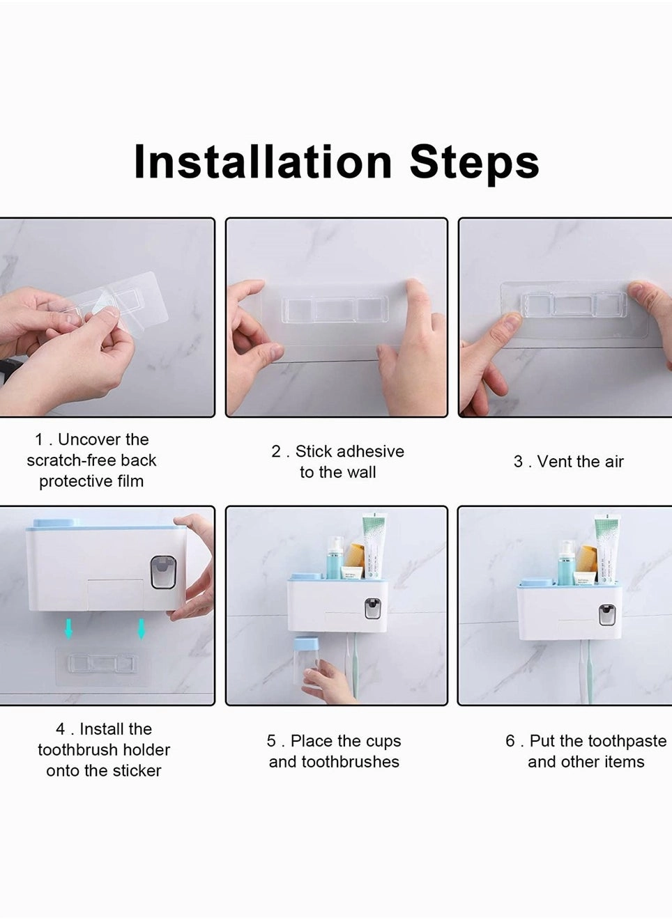 Toothbrush Holder - 4 Wall Mounted