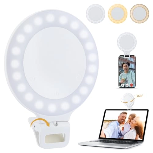 Ring Light - 2024 Upgrade Rechargeable 600mAh 3 Lighting Mode/4 Brightness Level