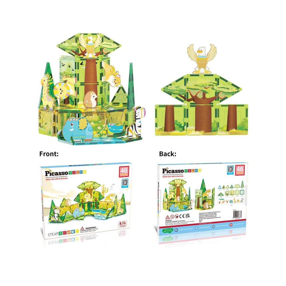 Magnet Tile Building Block - Safari 46pcs
