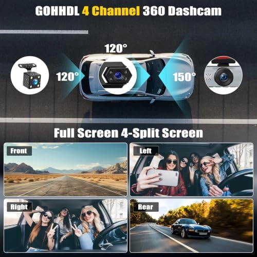 4 Channel Dash Cam - 1080P