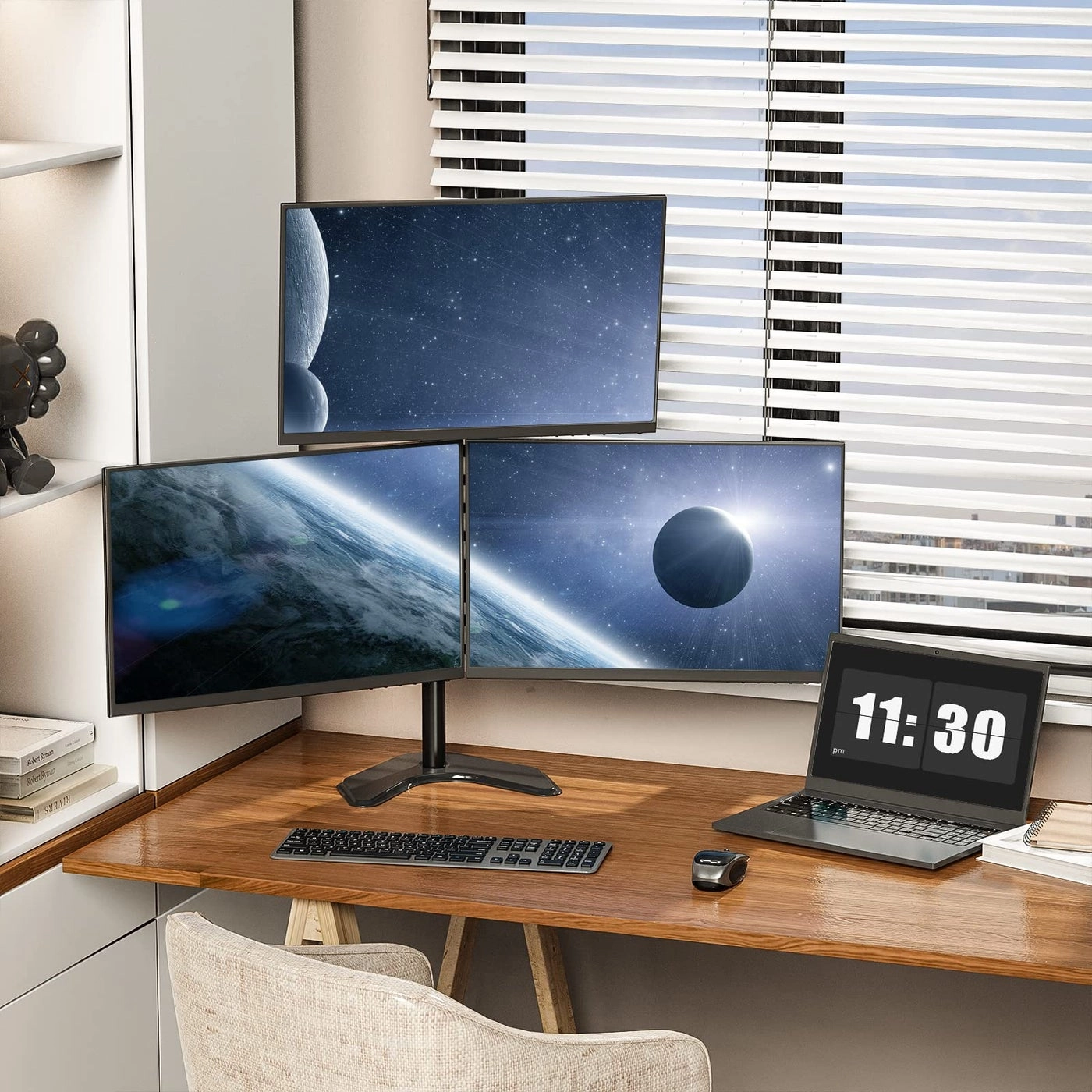 Triple LCD Monitor Desk Mount - 27 inch