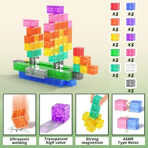 Magnetic Building Blocks - 64 pcs transparent