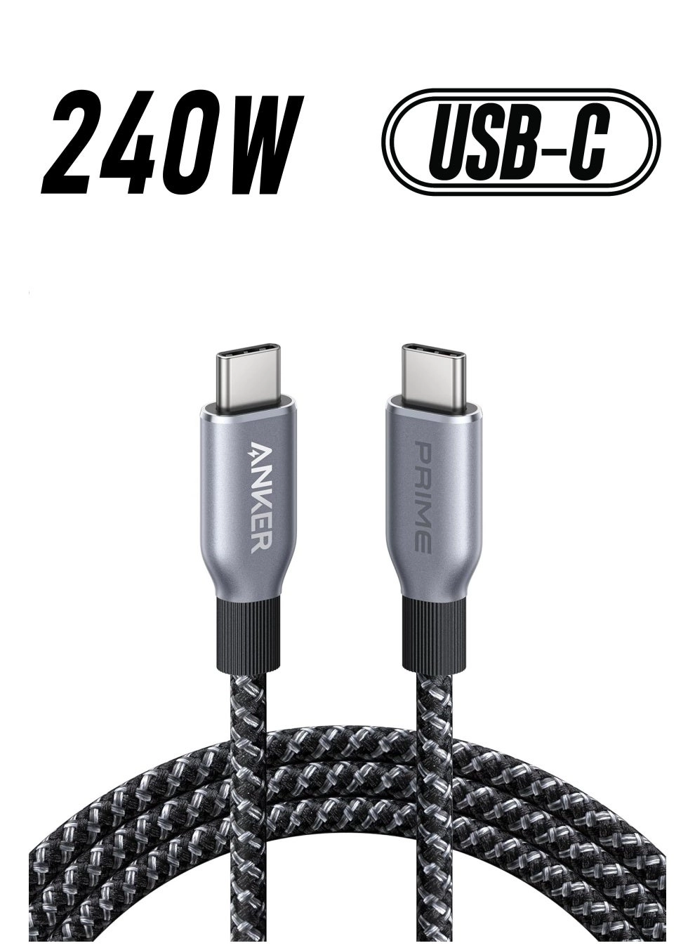 Prime Power Bank + USB C to USB C Cable + USB 2.0 Cable - 20,100mAh 220W Fast Charging