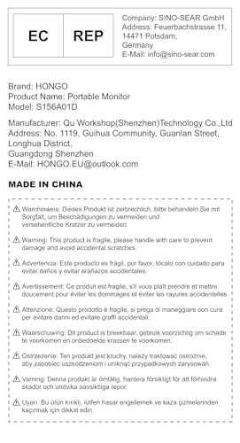 Portable Monitor - FHD 15.6 Inch