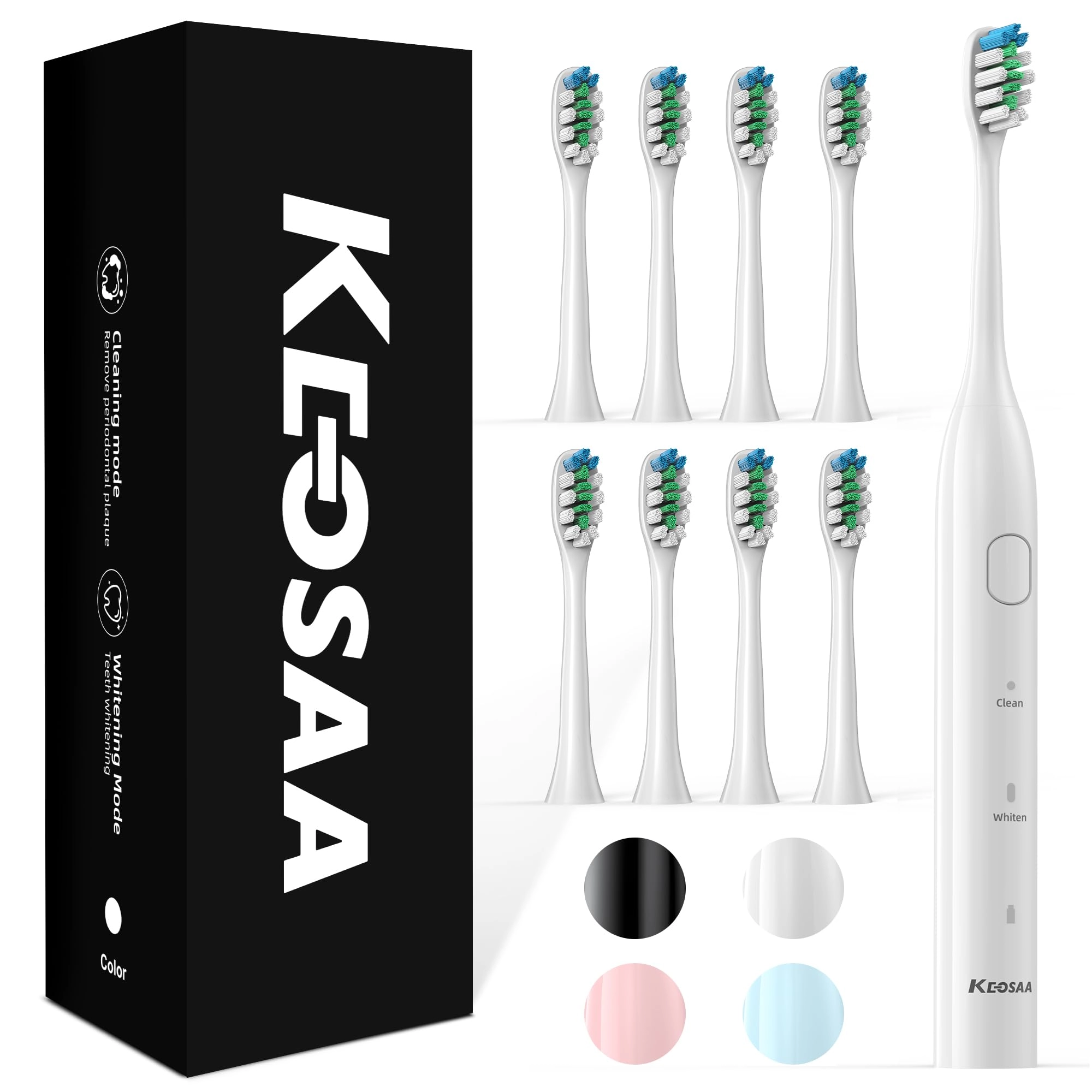 keosaa ALB-927 - 8 Brush Heads Rechargeable