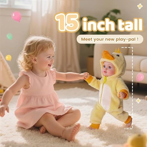 Realistic Baby Doll - 15-inch Vinyl Cotton Gift Set Ages 3+