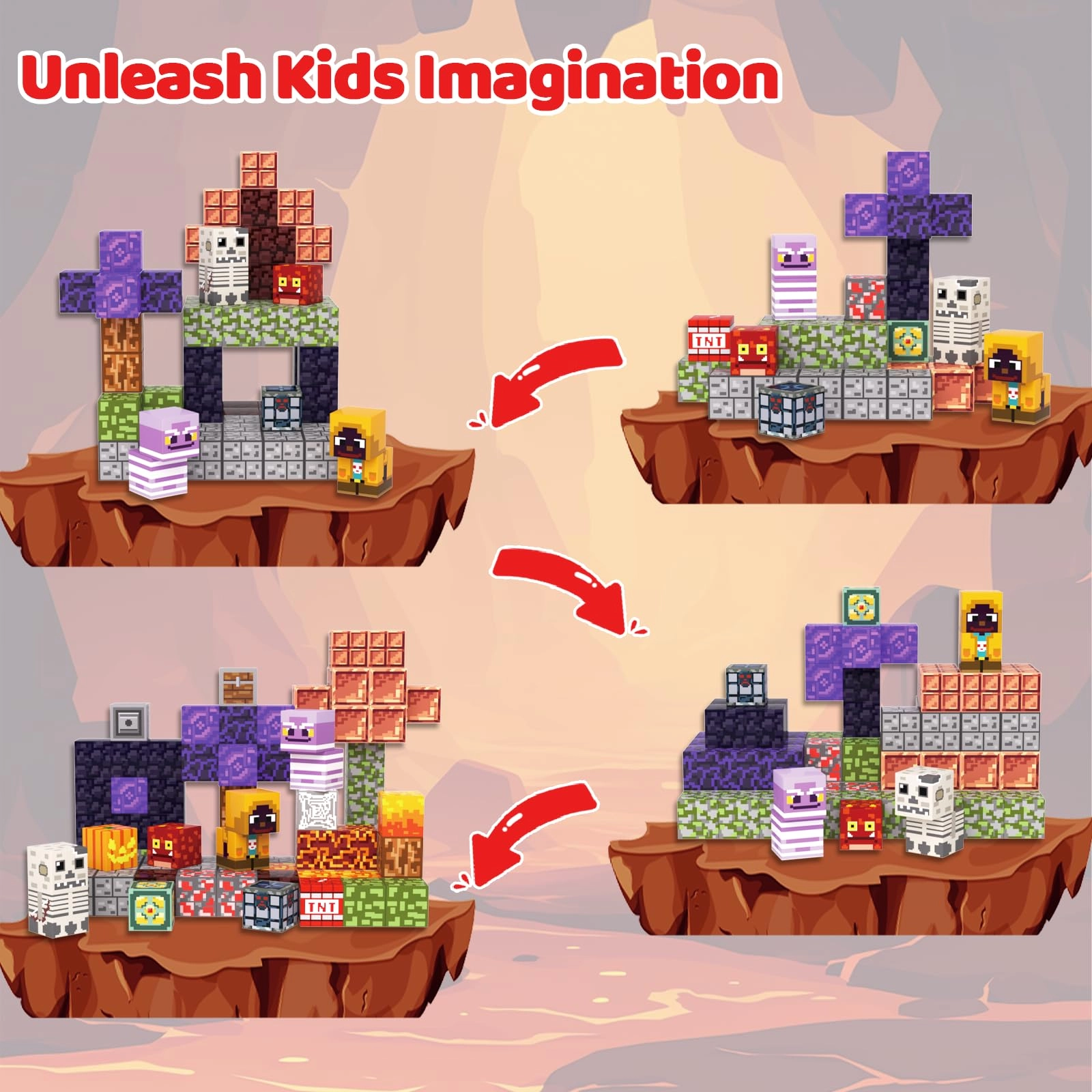 Magnetic Blocks - 100 pcs