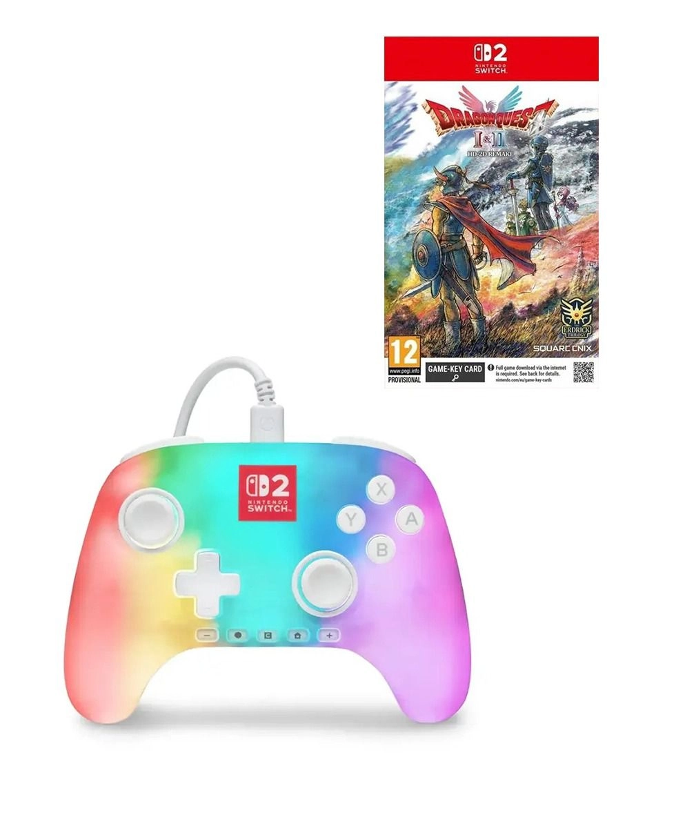 PowerA Advantage Switch 2 - Lumectra White Switch 2 + Dragon Quest I/II Remake