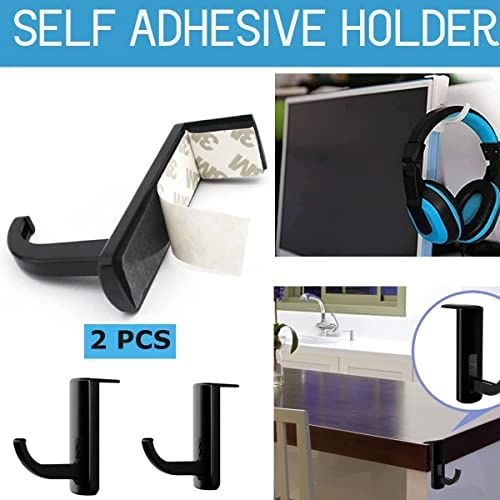 Earphone Holder for Desktop Computer - Adhesive Mount