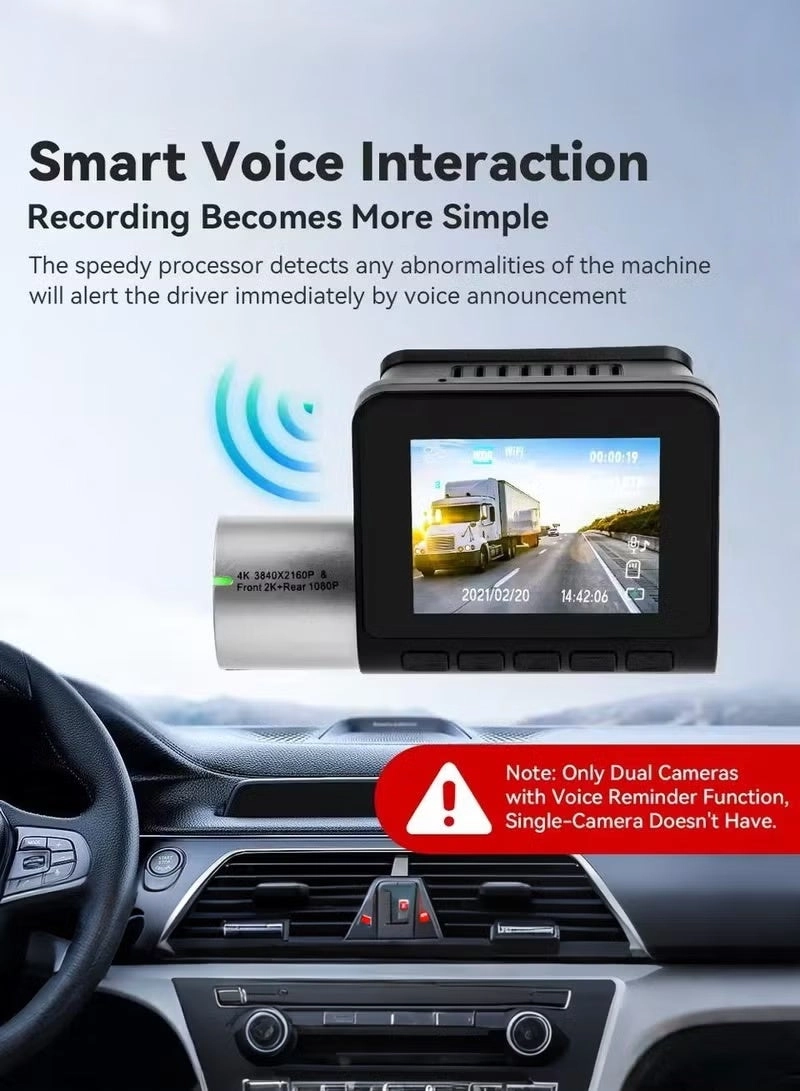4K High Definition WiFi Bluetooth Driving Recorder Reversing Image
