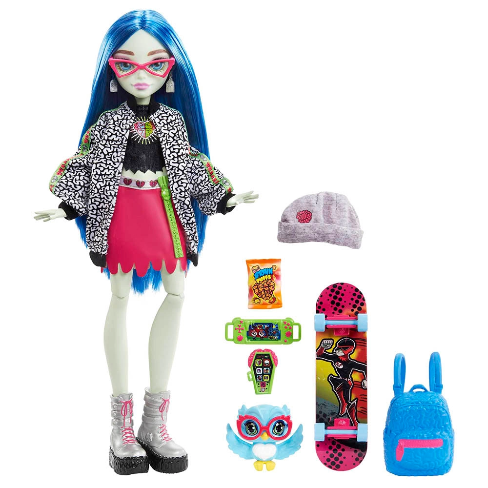 Monster High Ghoulia Yelps Posable Doll - 10.3 in Blue Hair Ages 3+